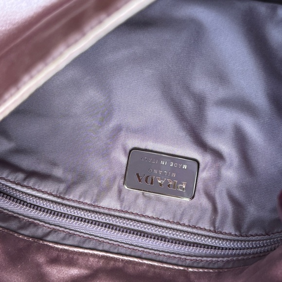 AUTH PRADA SILK LUCITE CLEAR PLASTIC HANDLE HOBO BAG 90s Y2K 💜 LAVENDER PURPLE - Picture 16 of 16